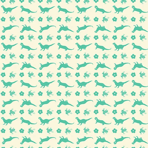 Bargain Basement Fabric - Otter Romp Stripe Turquoise