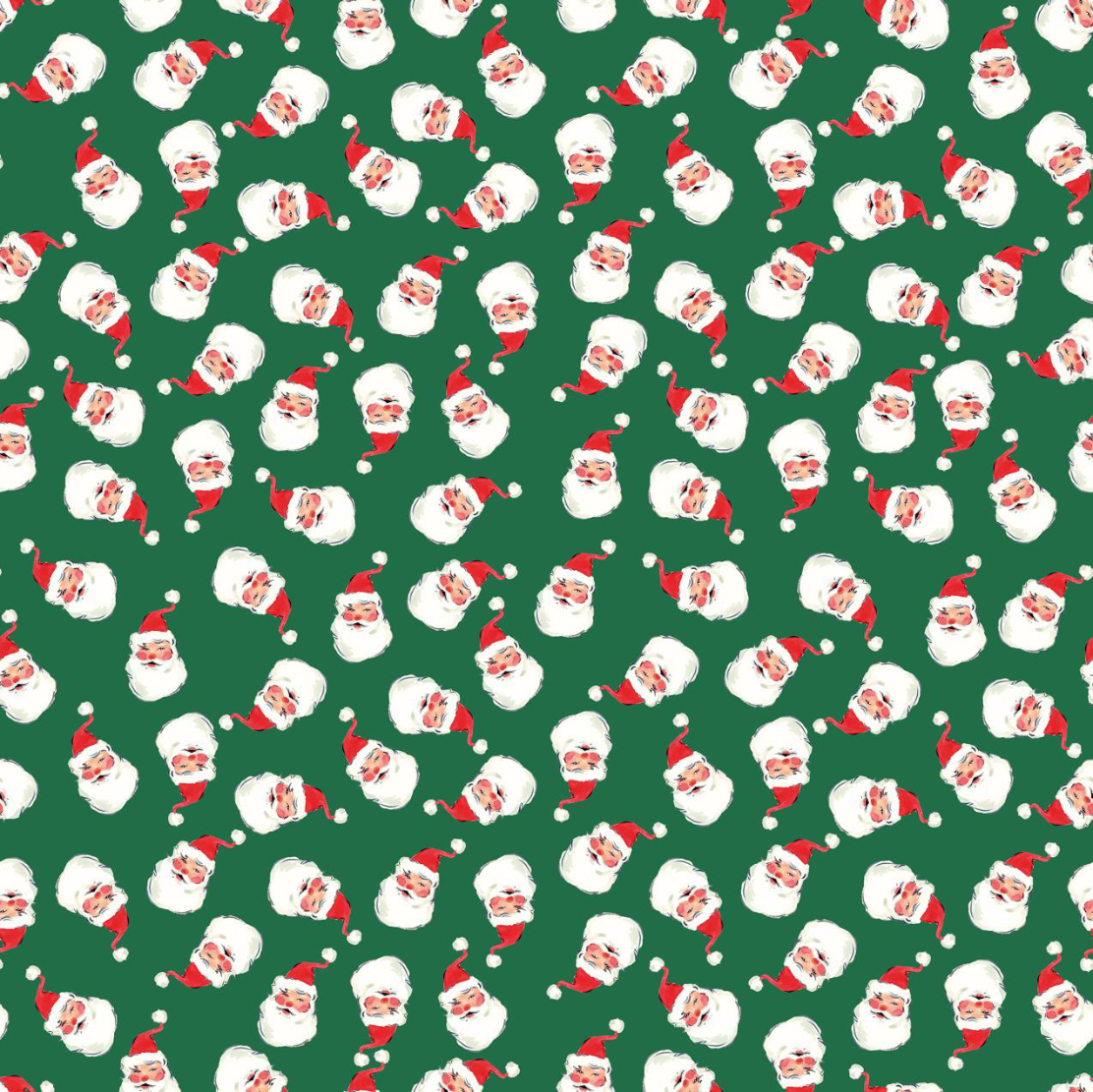 Lewis & Irene - Merry Happy Christmas - Jolly Santa (Festive Green)
