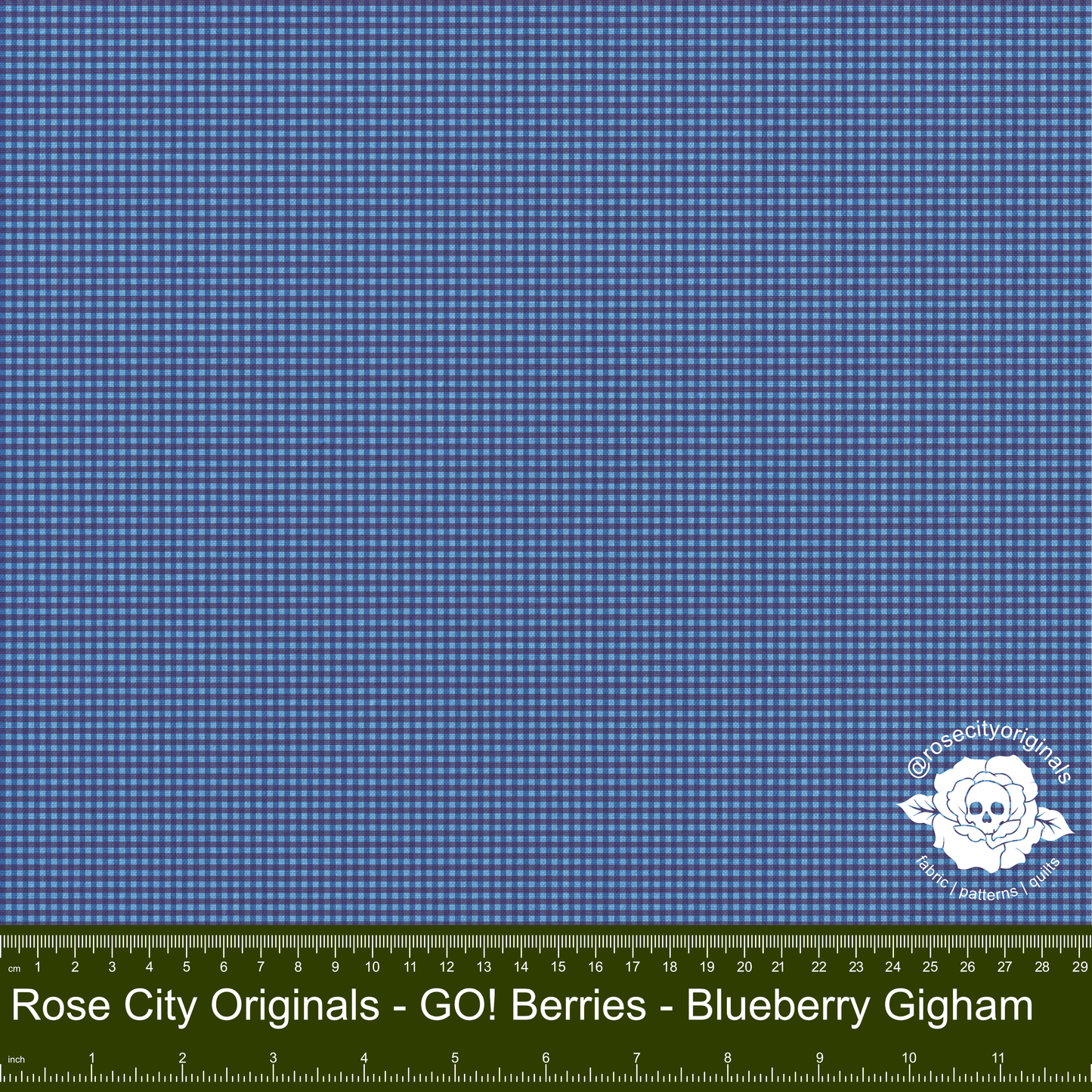 Rose City Originals - GO! Berries - Blueberry Gingham