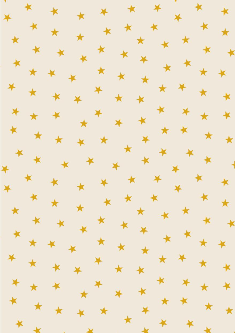 Lewis & Irene - Christmas in Bluebell Wood - Gold Stars (Cream)(Metallic)