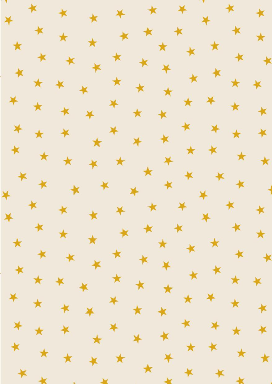 Lewis & Irene - Christmas in Bluebell Wood - Gold Stars (Cream)(Metallic)