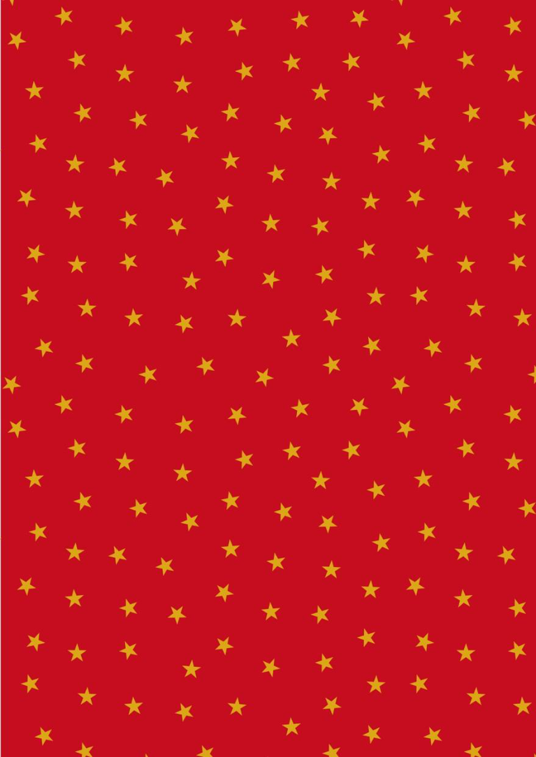 Lewis & Irene - Christmas in Bluebell Wood - Gold Stars (Red)(Metallic)