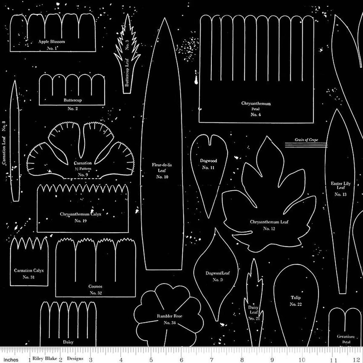 Riley Blake - Sewing Seeds III - Posie Patterns (Black)