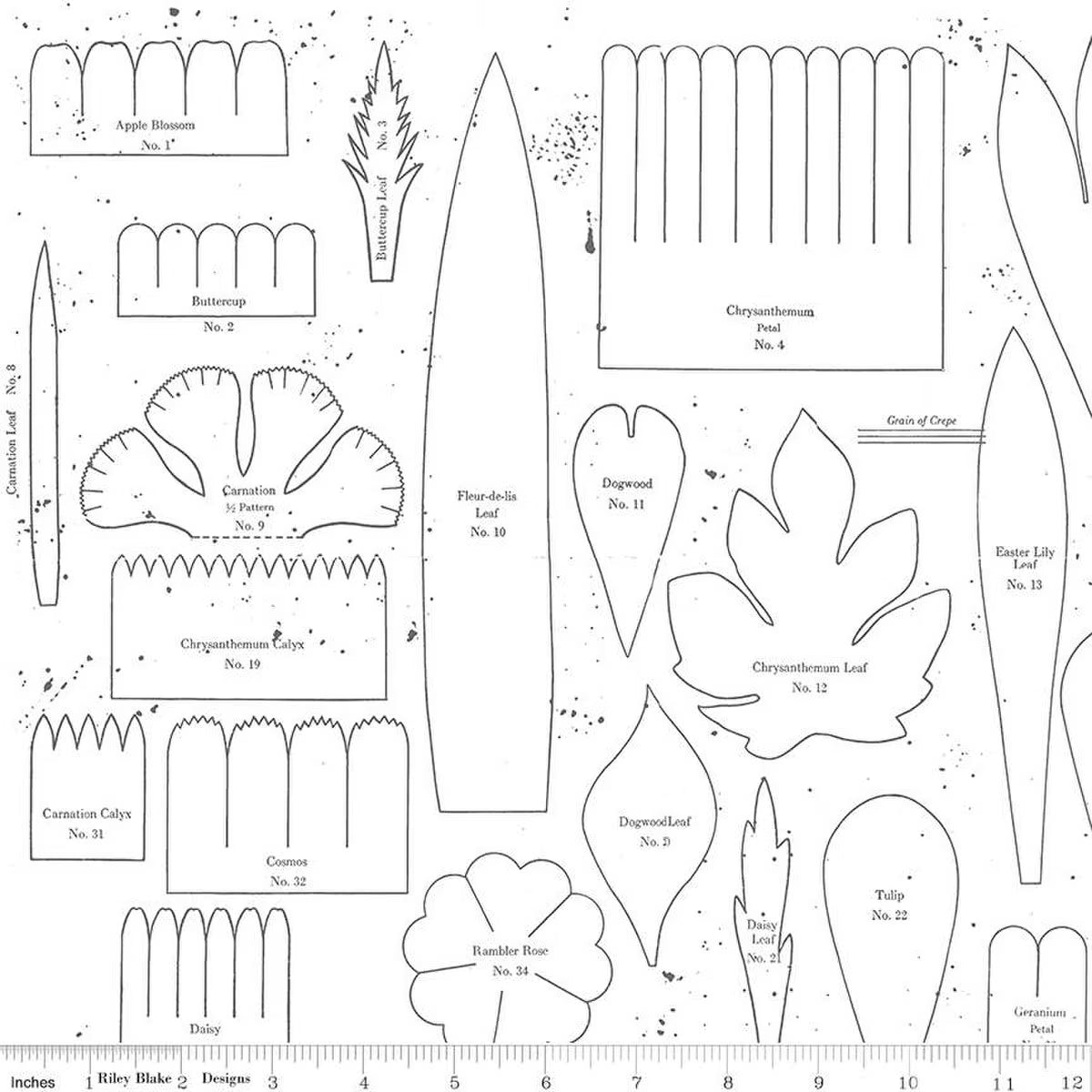 Riley Blake - Sewing Seeds III - Posie Patterns (White)