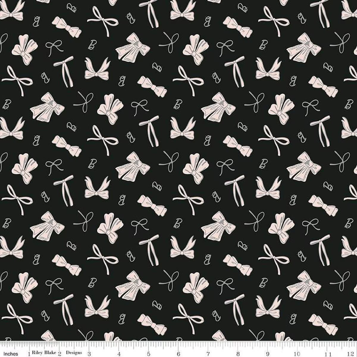 Riley Blake - Barbie - Vintage Bows (Black)