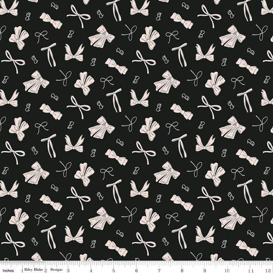 Riley Blake - Barbie - Vintage Bows (Black)