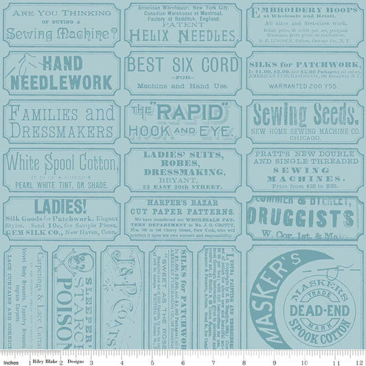 Riley Blake - Scary Scraps - Scary Sew Labels (Blue)