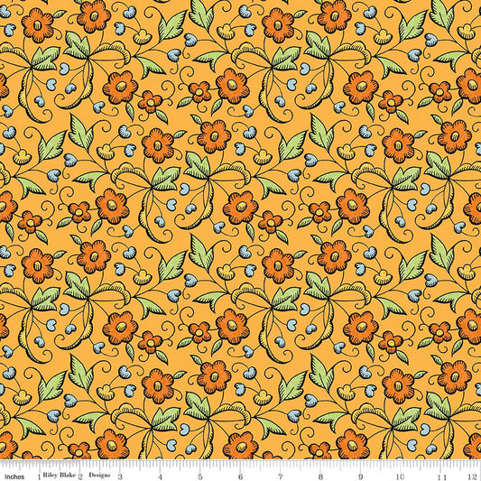 Riley Blake - Scary Scraps - Fall Floral (Orange)