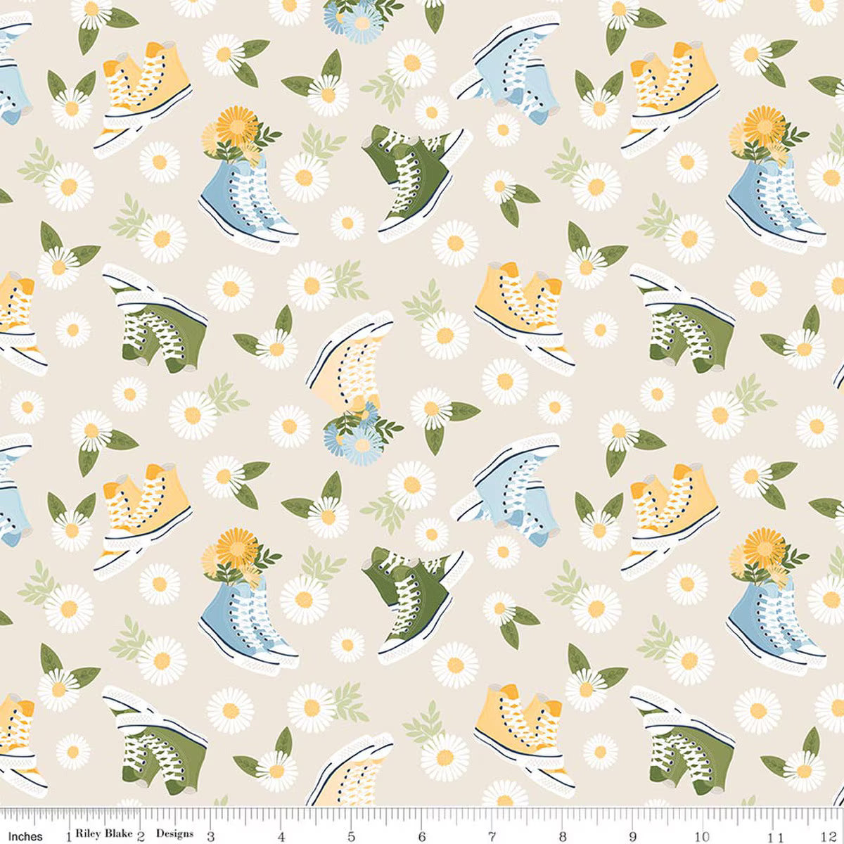 Riley Blake - Sunshine & Dandelions - Shoes (Cream)