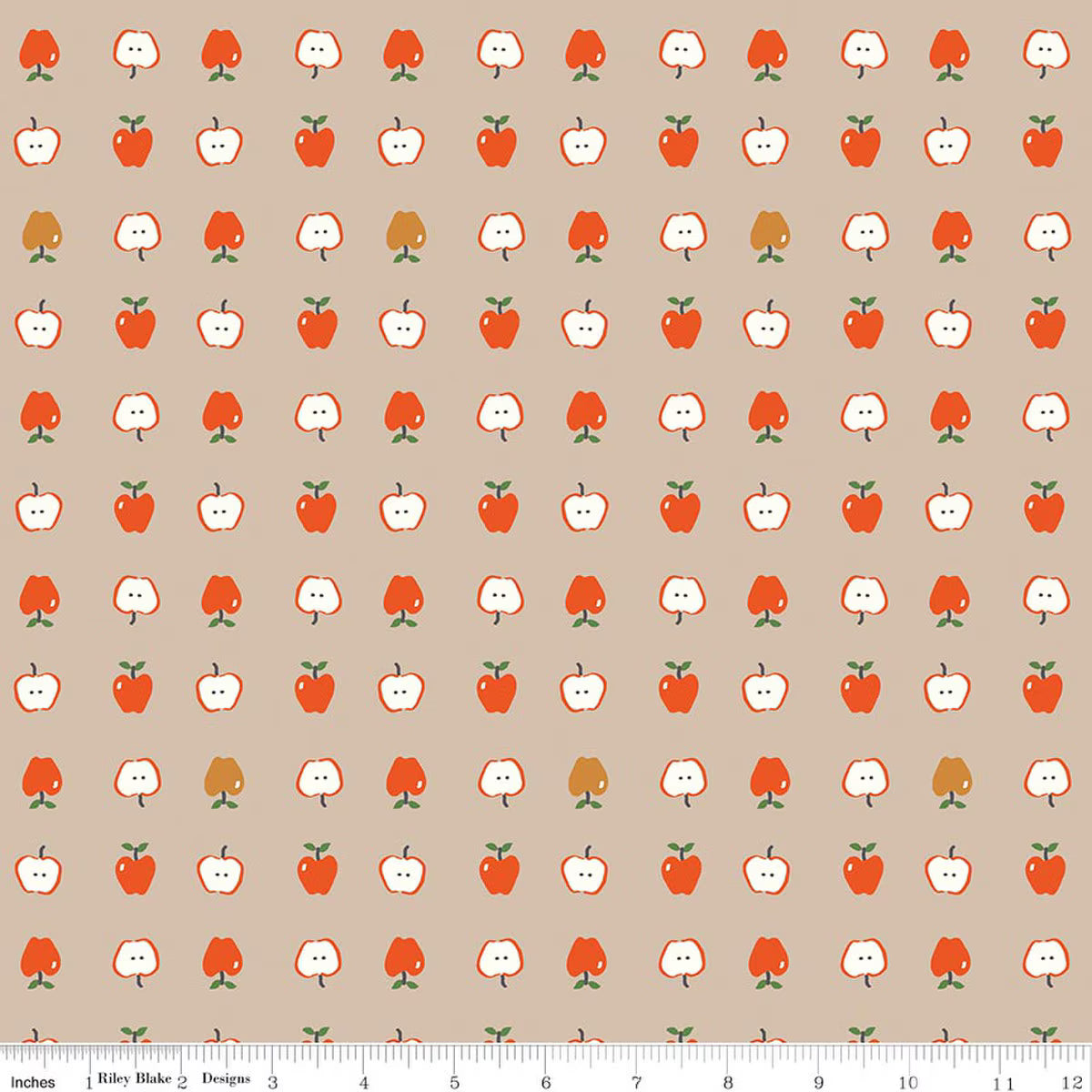 Riley Blake - Cotton Nook - Apples (Biscuit)