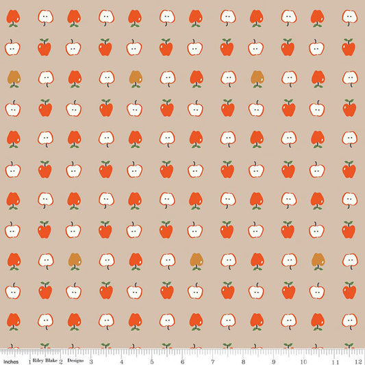 Riley Blake - Cotton Nook - Apples (Biscuit)