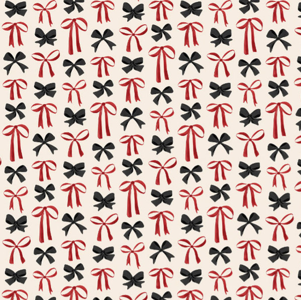 Camelot Fabrics - Blooms & Bows - White