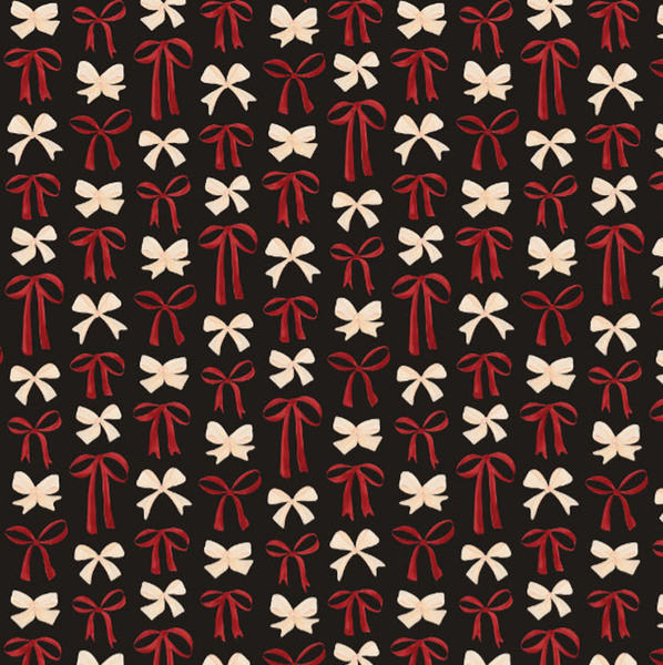 Camelot Fabrics - Blooms & Bows - Black