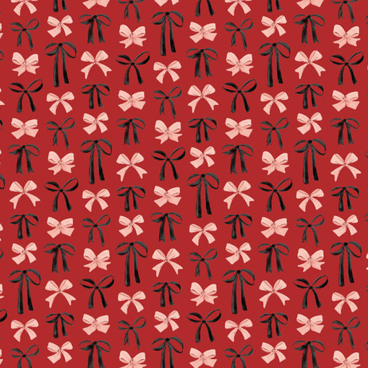 Camelot Fabrics - Blooms & Bows - Red