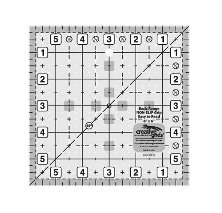 Creative Grids Quilt Ruler Basic Range 6in Square # CGRBR2