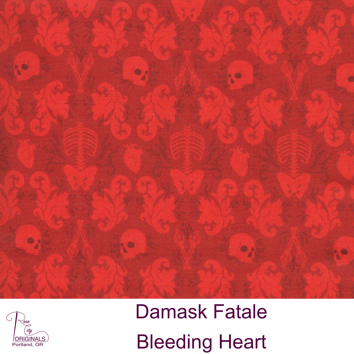 Damask Fatale - By-The-Yard - Bleeding Heart