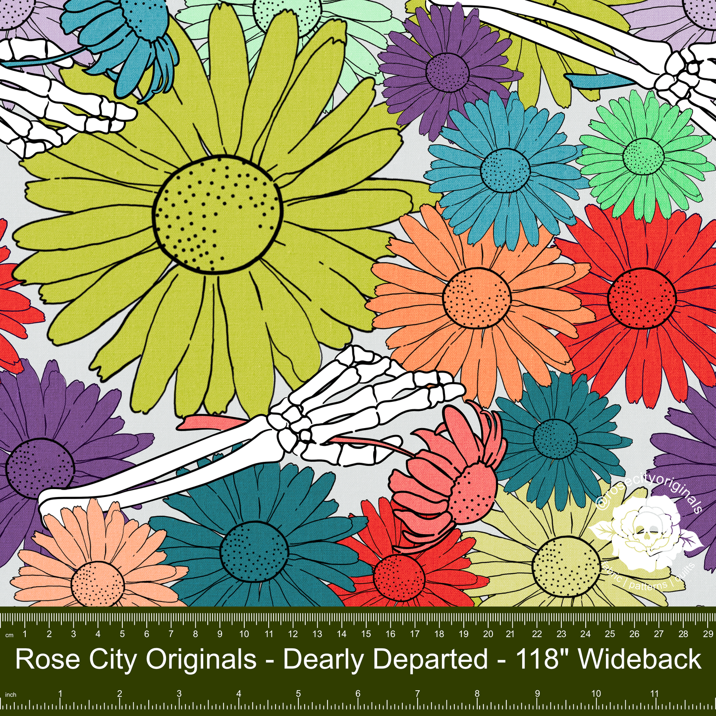 Pushing Up Daisies - WIDEBACK By The HALF Yard - Dearly Departed