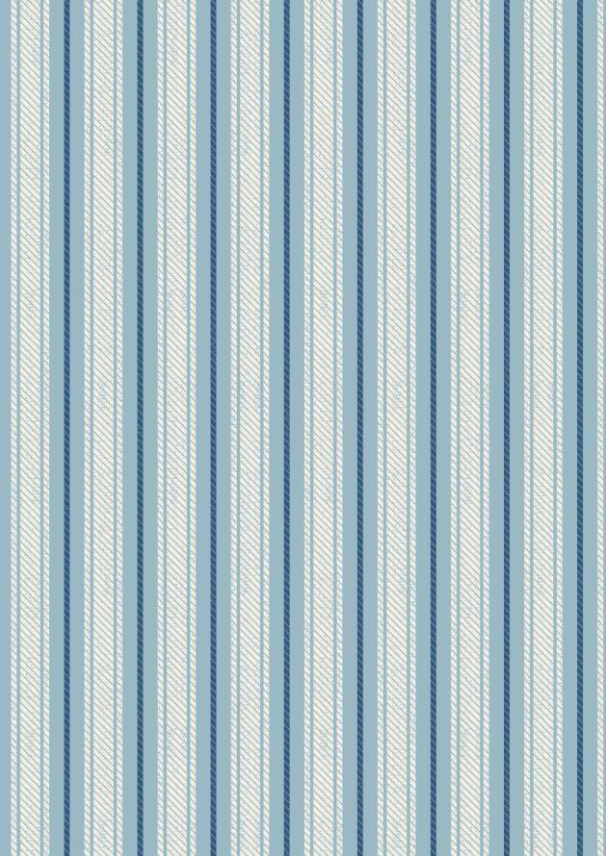 Lewis & Irene - Country Comfort FLANNEL - Soft Blue Ticking Stripe