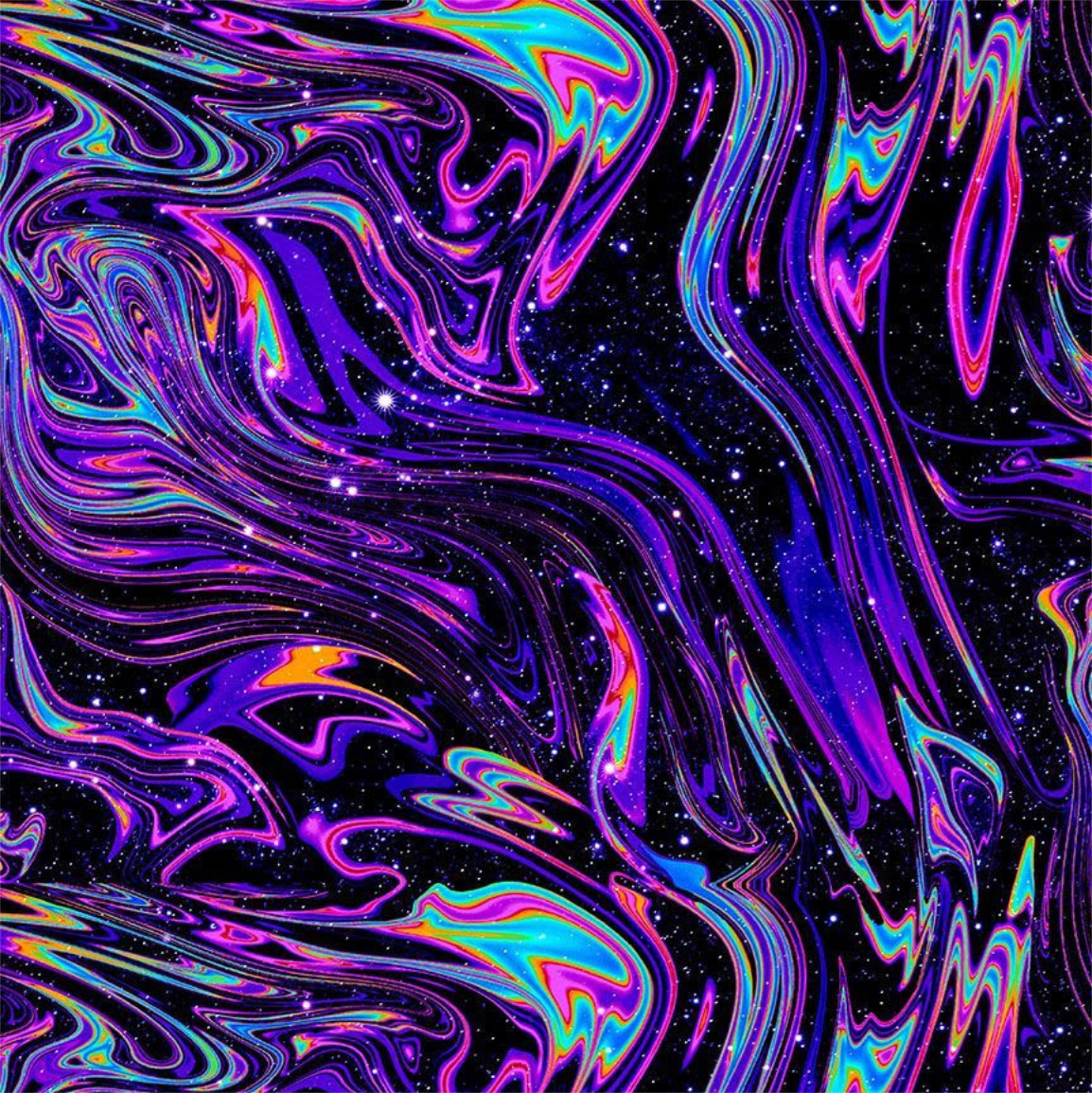Timeless Treasures -  Spaced Out - Galaxy Marble (Black)