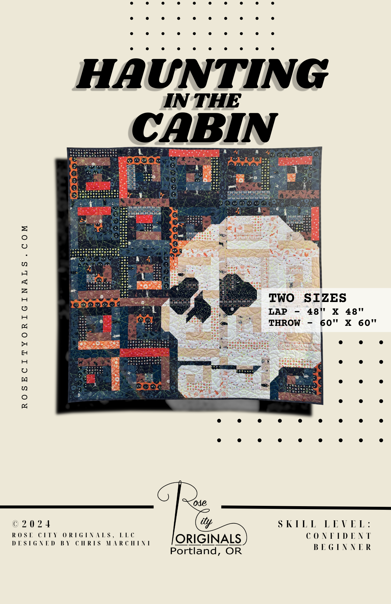 Haunting In The Cabin - Patchwork Quilt Pattern - Printed Booklet