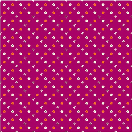 Bargain Basement Fabric - Otter Romp Tiny Flowers (Pink)