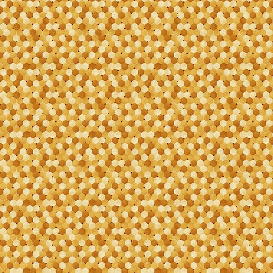Bargain Basement Fabric - Bee Kind Tonal Honeycomb Orange