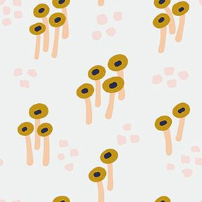 Bargain Basement Fabric - Garden Glory Mini Mushroom Light Grey