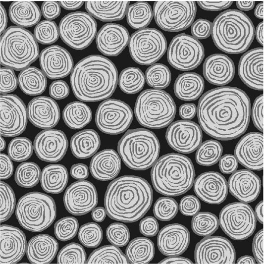 Bargain Basement Fabric - Menagerie Log Slices Grey