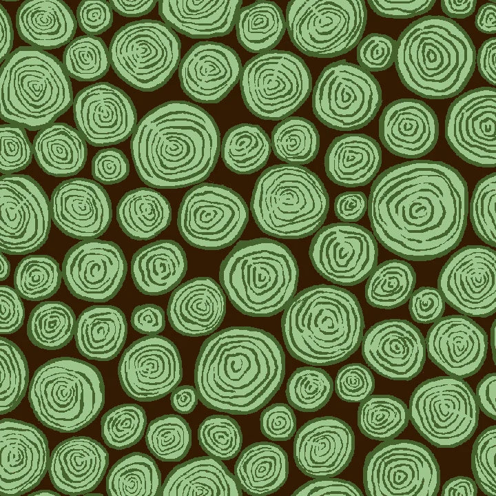 Bargain Basement Fabric -  Menagerie Log Slices Green