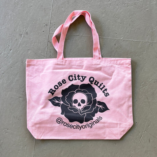 Rose City Quilts - Canvas Tote Bag - Pink