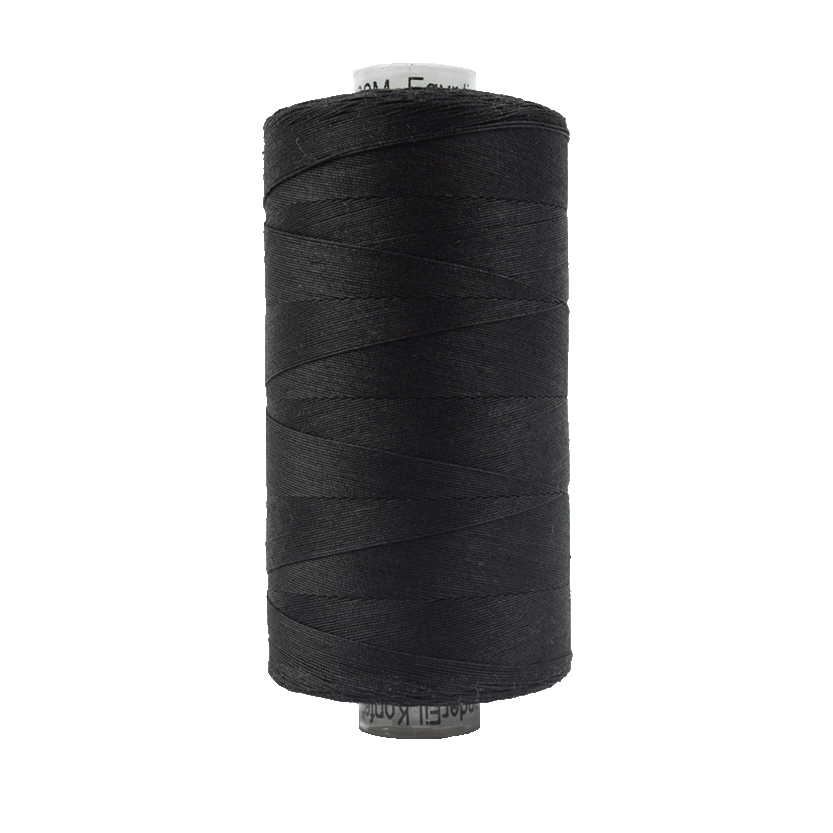 Wonderfil Konfetti Cotton 50wt Thread - KT200 - Black (1000m / 1094yd)