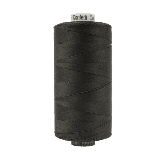 Wonderfil Konfetti Cotton 50wt Thread - KT201 - Soft Black (1000m / 1094yd)