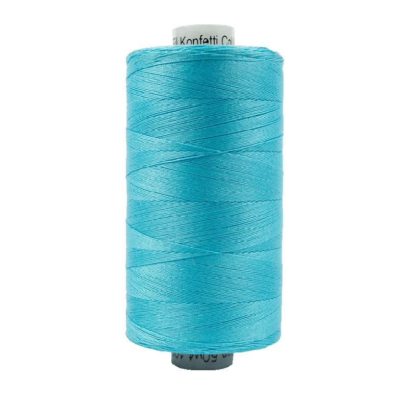 Wonderfil Konfetti Cotton 50wt Thread - KT608 - Med Peacock Blue (1000m / 1094yd)