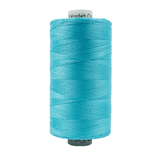 Wonderfil Konfetti Cotton 50wt Thread - KT608 - Med Peacock Blue (1000m / 1094yd)