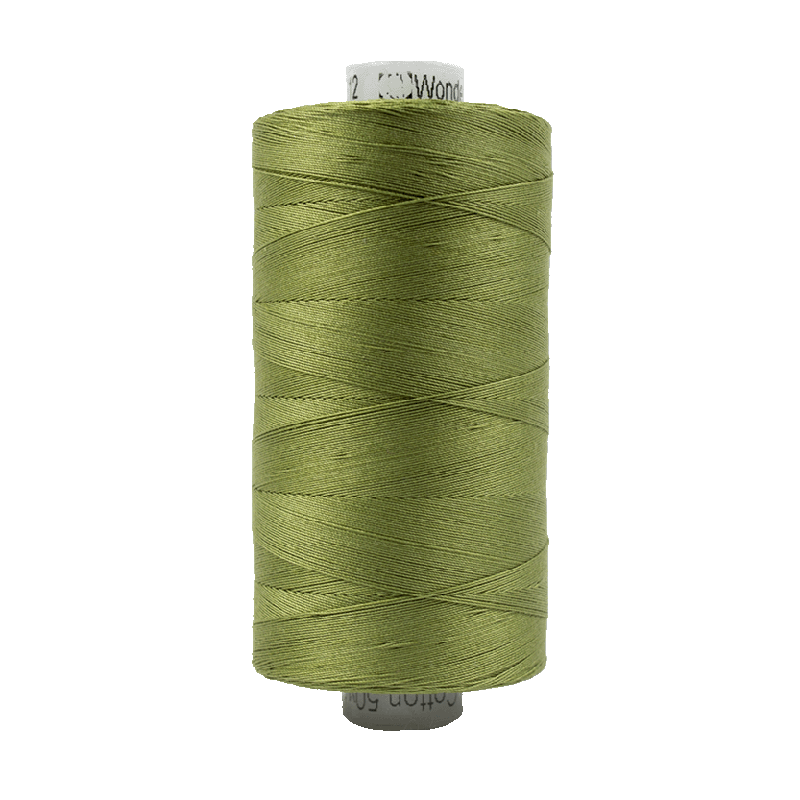 Wonderfil Konfetti Cotton 50wt Thread - KT612 - Olive Green (1000m / 1094yd)