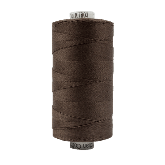 Wonderfil Konfetti Cotton 50wt Thread - KT803 - Dark Brown (1000m / 1094yd)