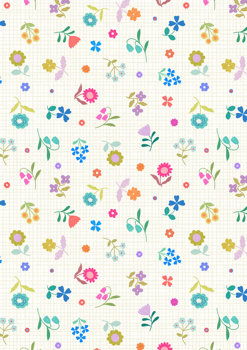 Lewis & Irene - Patchwork Joy - Cream Flower Grid