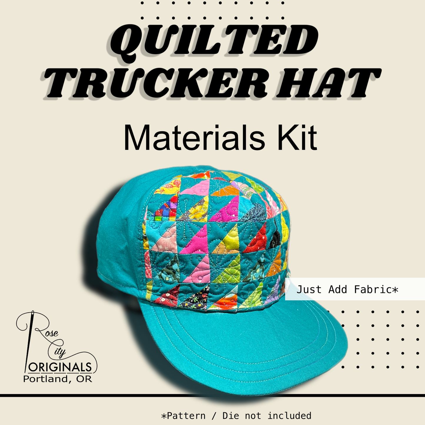 Quilted Trucker Hat - Material Kit