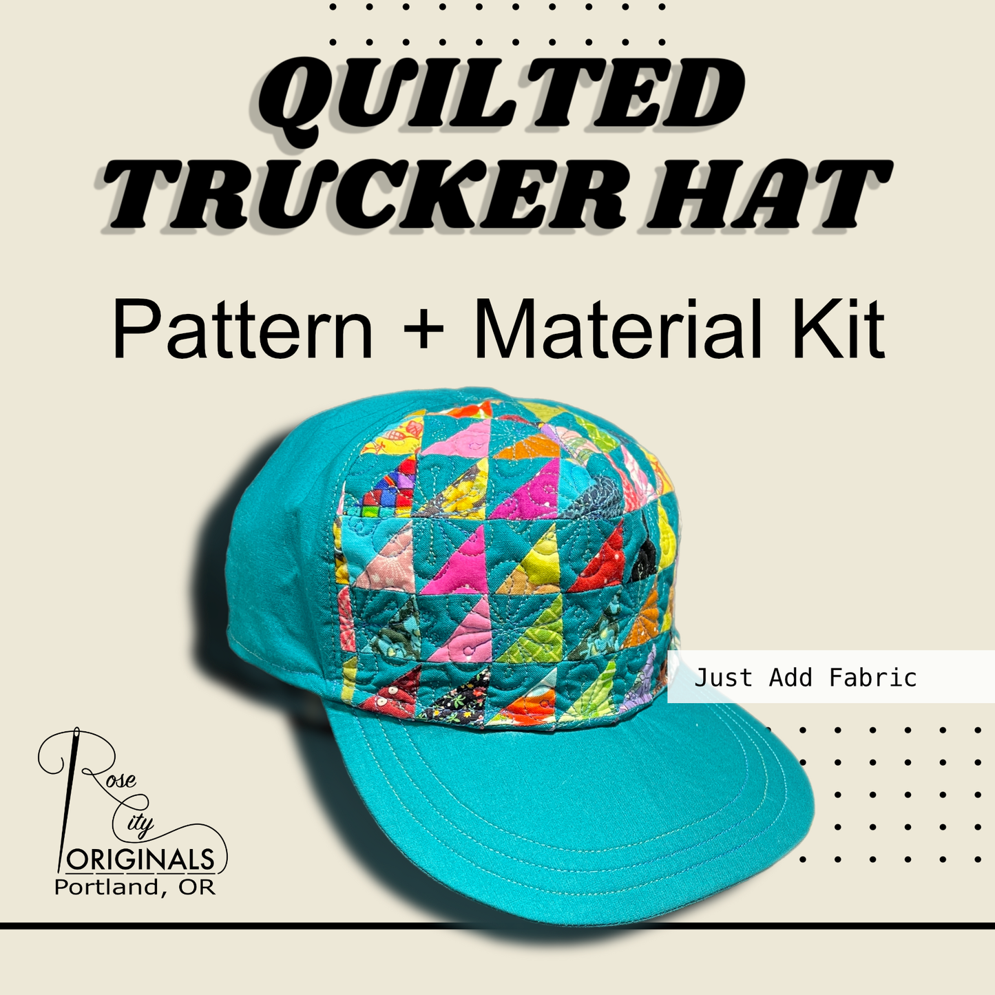 Quilted Trucker Hat - Just add fabric