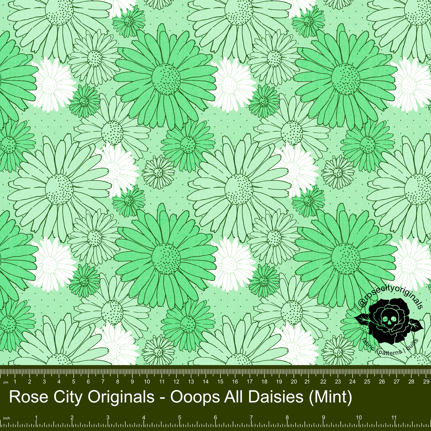 Pushing Up Daisies - By The Yard - Ooops All Daisies (Mint)