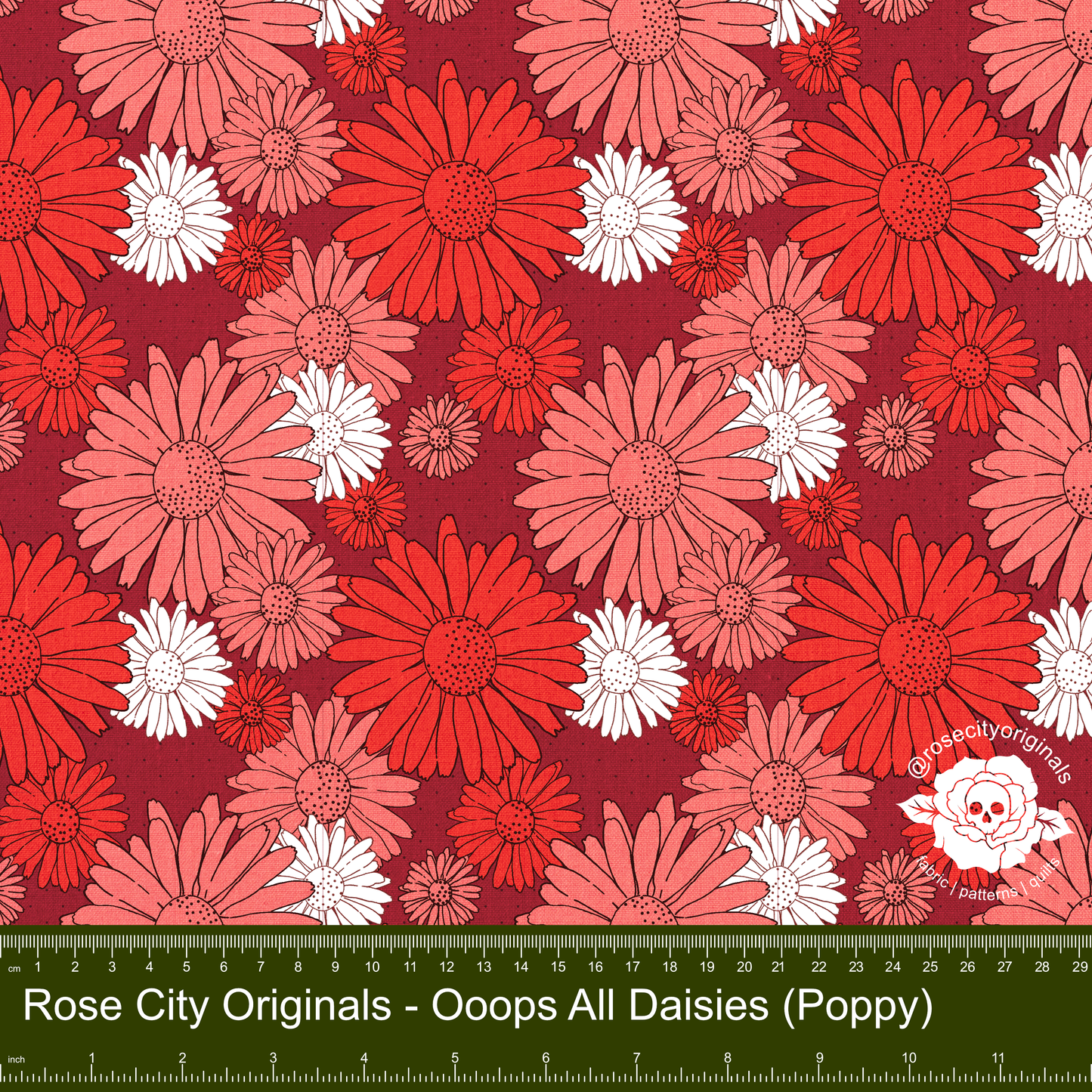 Pushing Up Daisies - By The Yard - Ooops All Daisies (Poppy)