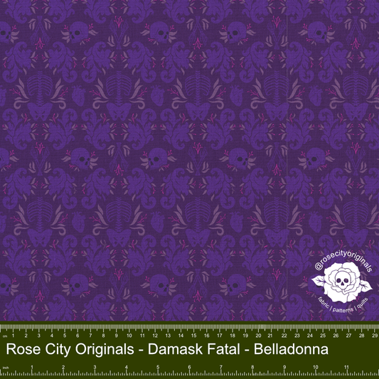 Damask Fatale - By-The-Yard - Belladonna