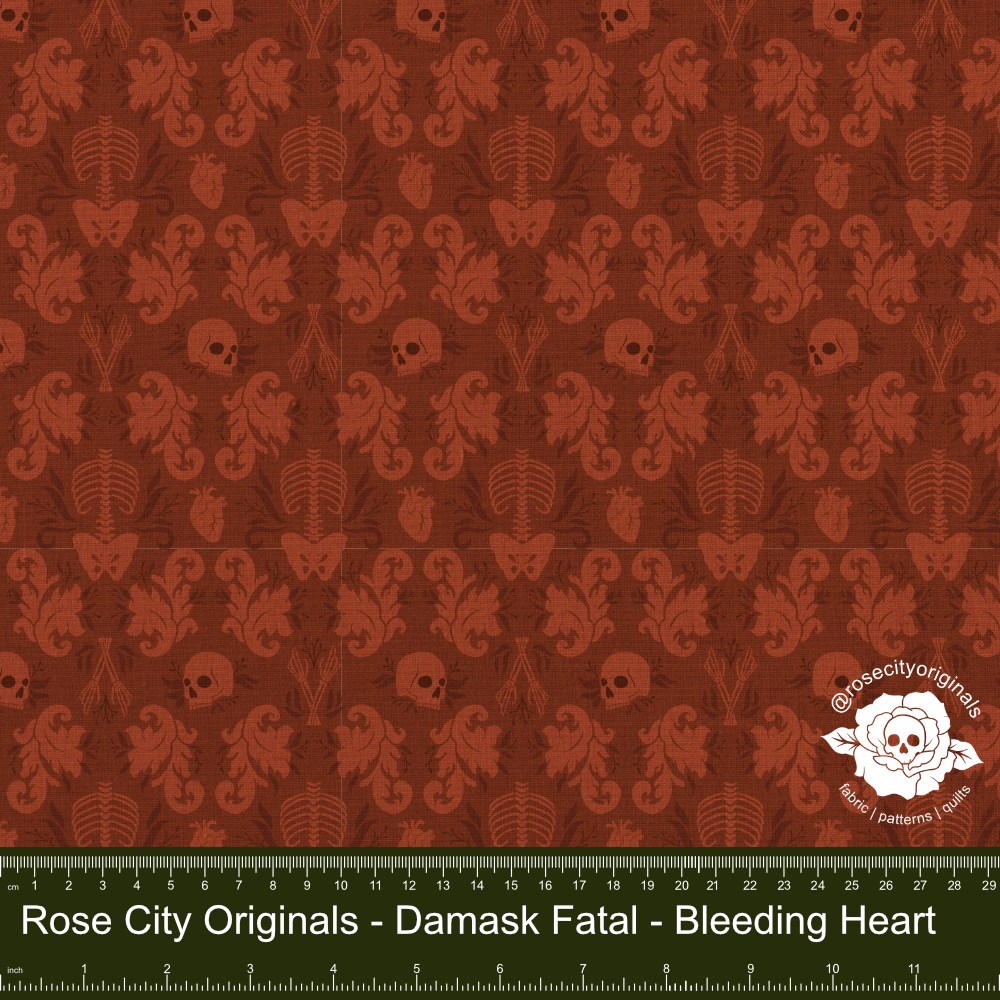 Damask Fatale - By-The-Yard - Bleeding Heart