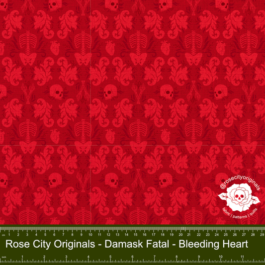 Damask Fatale - By-The-Yard - Bleeding Heart
