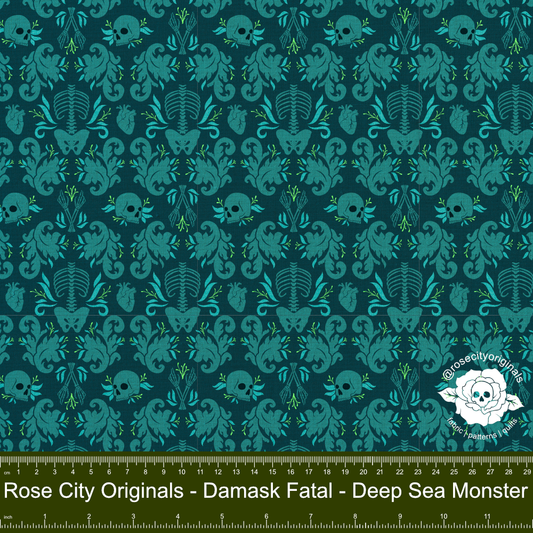 Damask Fatale - By-The-Yard - Deep Sea Monster