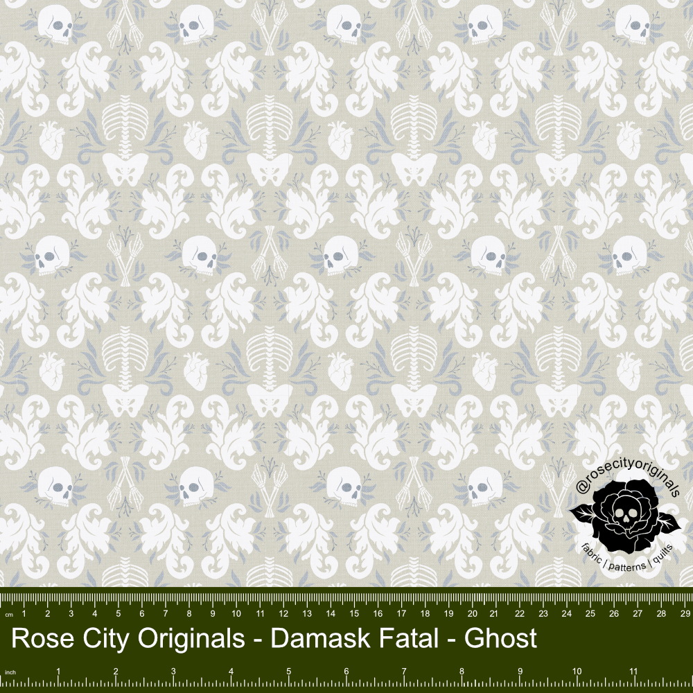 Damask Fatale - By-The-Yard - Ghost