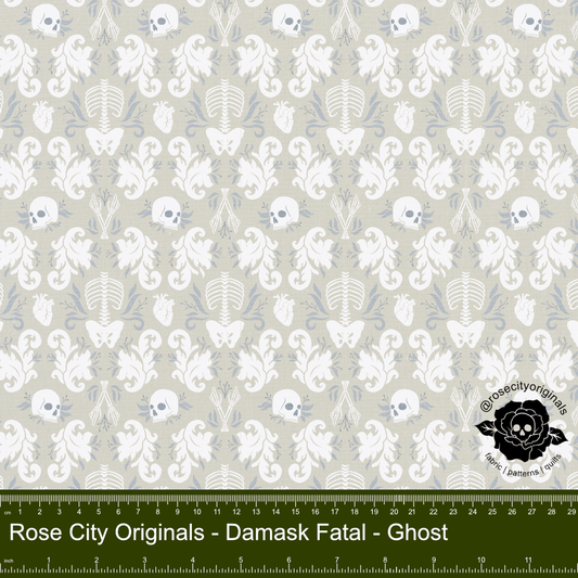 Damask Fatale - By-The-Yard - Ghost