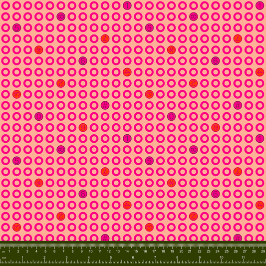 Bargain Basement Fabric - Ring Ring - Dots (Orange)  by PBS Fabrics