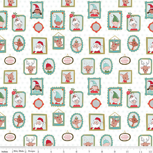 Riley Blake - Claus & CO. Wallpaper (White Sparkle)