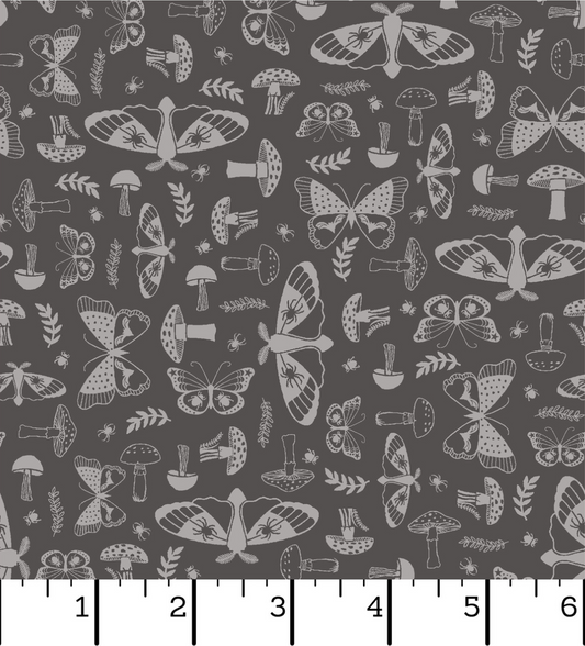 Maywood Studio - Goth Gardens - Moths And Mushrooms (Grey)